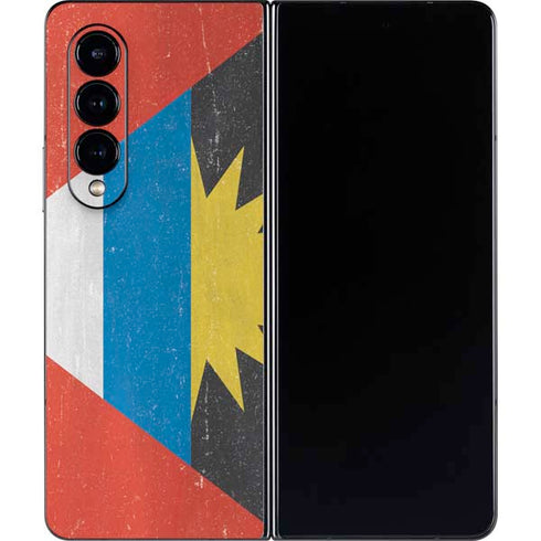 Antigua and Barbuda Flag Distressed Galaxy Z Fold4 5G Skin